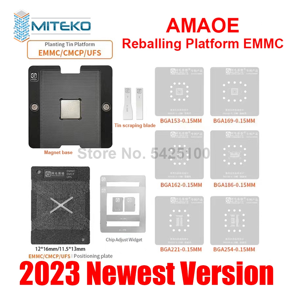 AMAOE Reballing ÷ EMMC, BGA153/BGA169/BGA162/BGA186/BGA221/BGA254 Ʈ
